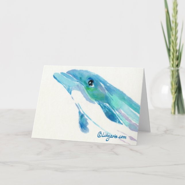 Blue Dolphin Watercolor - Karte (Vorderseite)