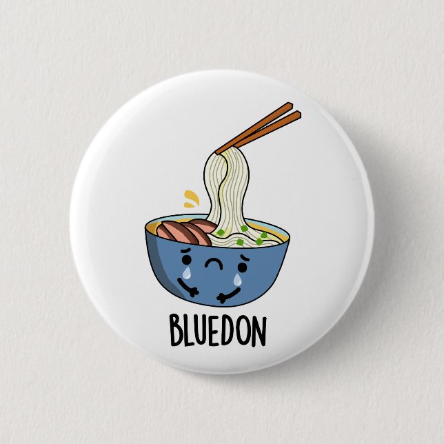 Blue-don Funny Udon Pun  Button (Vorderseite)