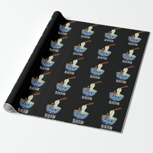 Blue-don Lustiger Udon-Wortwitz Dunkler Hintergrun Geschenkpapier