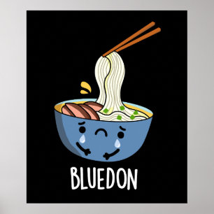 Blue-don Lustiger Udon-Wortwitz Dunkler Hintergrun Poster