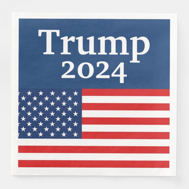Blue Donald Trump 2024 American Flag Serviette (Vorderseite)