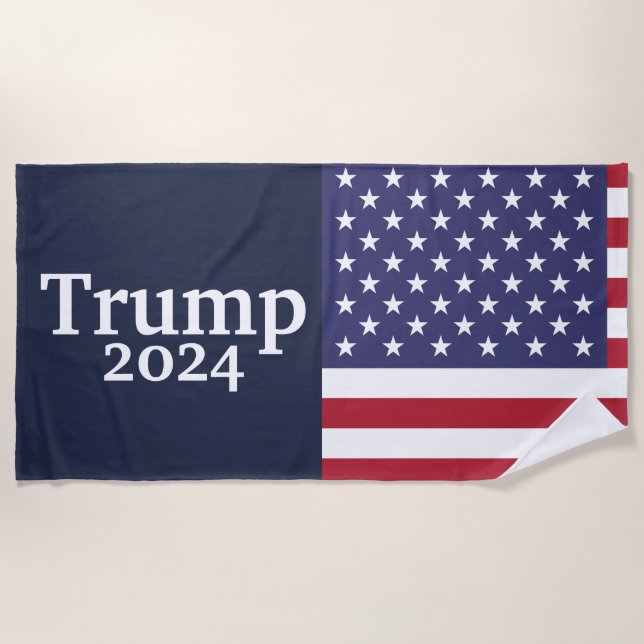 Blue Donald Trump 2024 American Flag Strandtuch (Vorderseite)