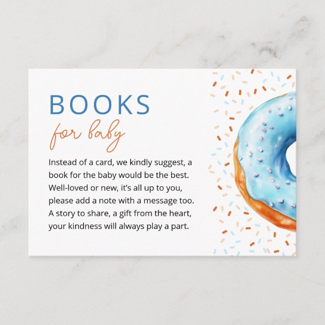 Blue Donut Baby Sprinkle Bücher für Baby Begleitkarte (Vorderseite)