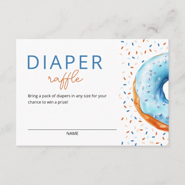 Blue Donut Baby Sprinkle Diaper Raffle Begleitkarte (Vorderseite)