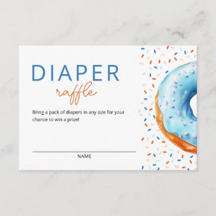 Blue Donut Baby Sprinkle Diaper Raffle Begleitkarte