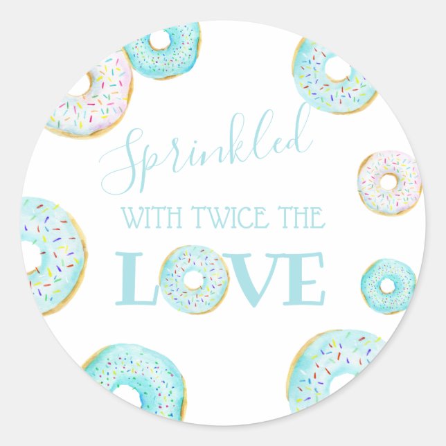Blue Donut Baby Sprinkle Runder Aufkleber (Vorderseite)