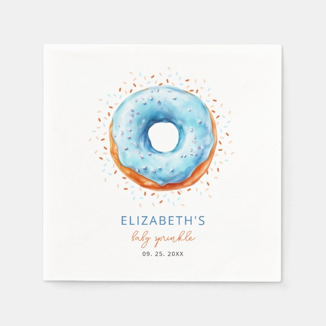 Blue Donut Baby Sprinkle Serviette (Vorderseite)