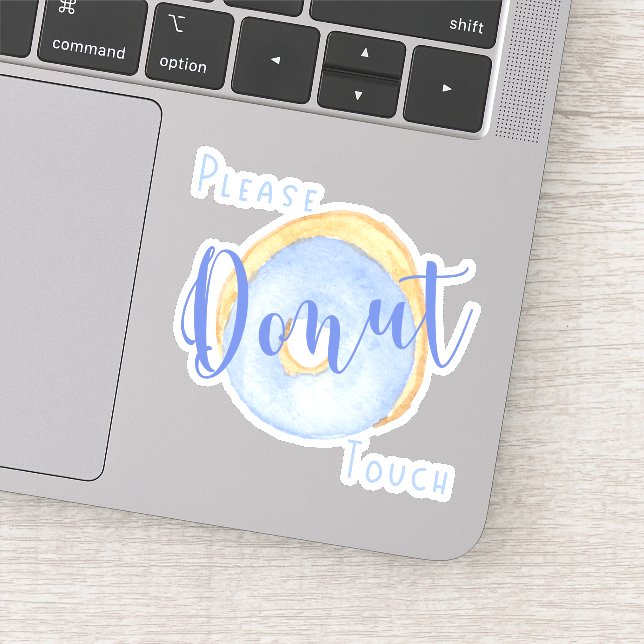 Blue Donut Funny Bitte keine Touch Aufkleber (Detail)