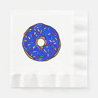 Blue Donut Regenbogen Farbenfrohe Sprinkles Art Yu Serviette