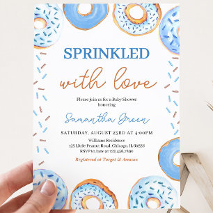 Blue Donuts Baby Sprinkle Baby Dusche Einladung