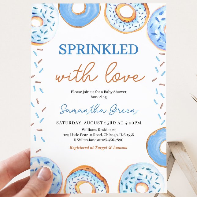 Blue Donuts Baby Sprinkle Baby Dusche Einladung (Von Creator hochgeladen)