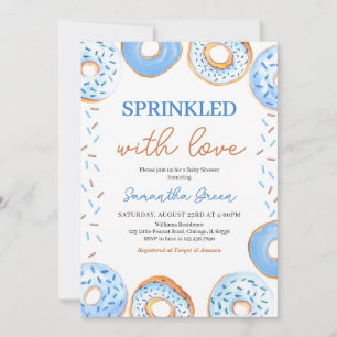 Blue Donuts Baby Sprinkle Baby Dusche Einladung