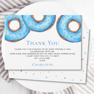 Blue Donuts Baby Sprinkle Dankeskarte