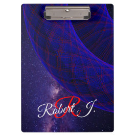 Blue Donuts In Outer Space Geometric Clipboard Klemmbrett