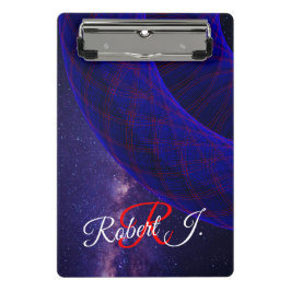 Blue Donuts In Outer Space Mini Clipboard Mini Klemmbrett