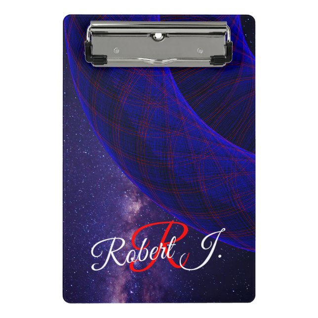 Blue Donuts In Outer Space Mini Clipboard Mini Klemmbrett (Vorderseite)