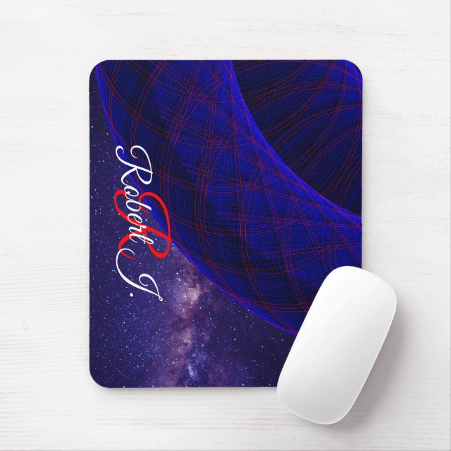 Blue Donuts In Outer Space Mouse Pad Mousepad (Mit Mouse)