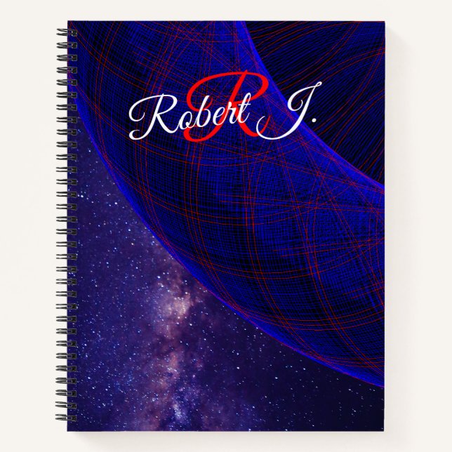 Blue Donuts In Outer Space Spiral Notebook Notizbuch (Vorderseite)