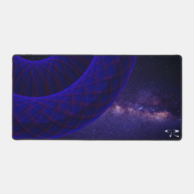 Blue Donuts in Space Geometric Mouse Pad Mat Schreibtischunterlage (Vorderseite)
