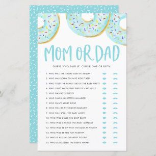 Blue Donuts Raten Sie, wer Mama oder Vater Baby Du