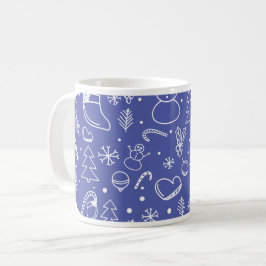 Blue Doodle Weihnachten - Festlich & Spaß Kaffeetasse