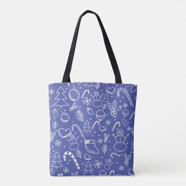 Blue Doodle Weihnachtsmuster - Spaß und Feierlichk (Rückseite)