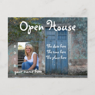 Blue Doors Open House Postcard Postkarte