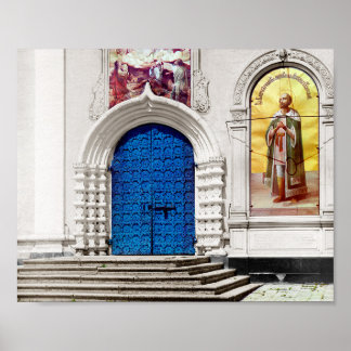 Blue Doors - Vintag Color Foto Poster von 1911