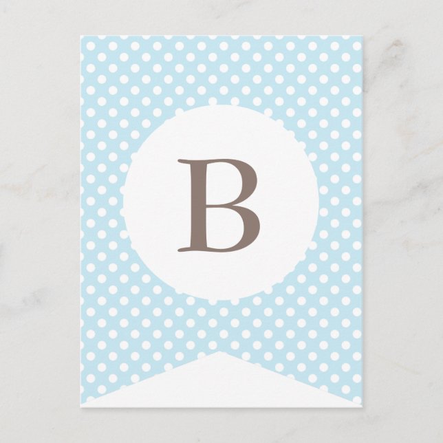 Blue Dot Baby Boy Party Flag Bunt Banner Postkarte (Vorderseite)