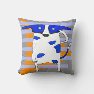 Blue Dot Dog Kissen