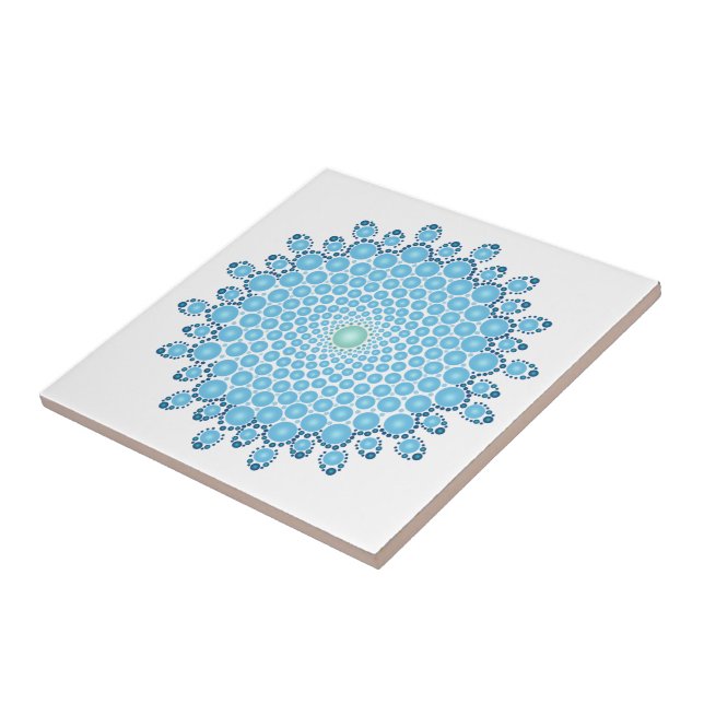 Blue Dot Mandala Fliese (Seite)