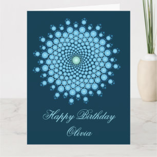 Blue Dot Mandala Happy Birthday Card Karte