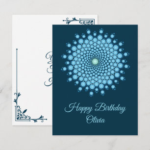 Blue Dot Mandala Happy Birthday Card Karte