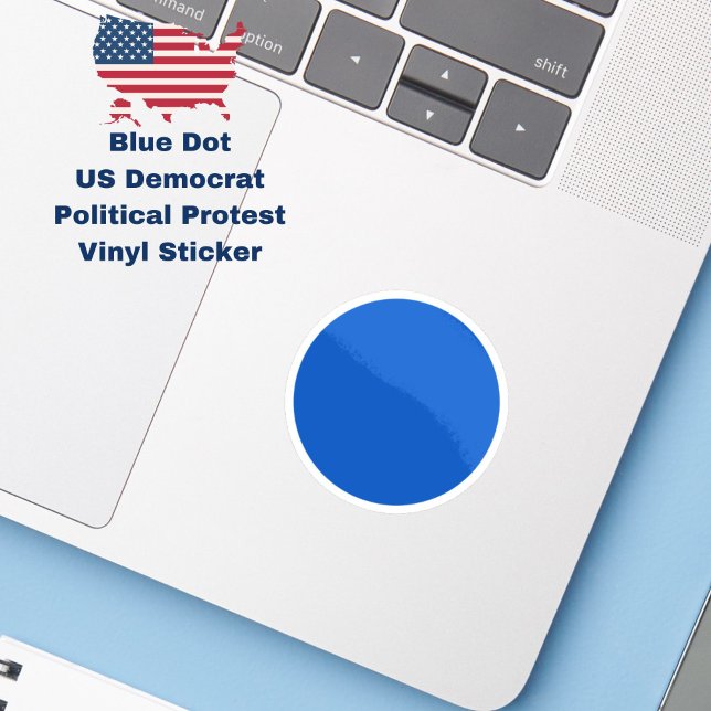 Blue Dot US-Demokrat gegen Trump Protest Aufkleber (Resist with this Blue Dot US Democrat political protest sticker.)