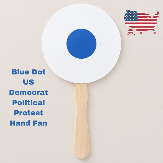 Blue Dot US-Demokrat unterstützt Anti-Trump-Protes Fächer (Resist with these Blue Dot US Democrat political protest hand fans.)