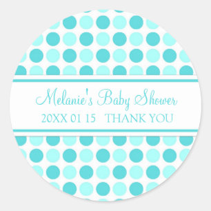 Blue Dots Baby Dusche Pflegeaufkleber Runder Aufkleber