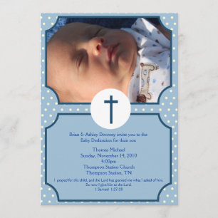 Blue Dots Baptism Baby Dedication 12x18 Einladung