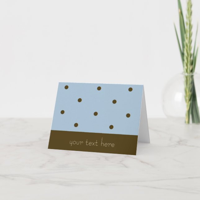 Blue Dots Note Card (anpassbar) Karte (Vorderseite)