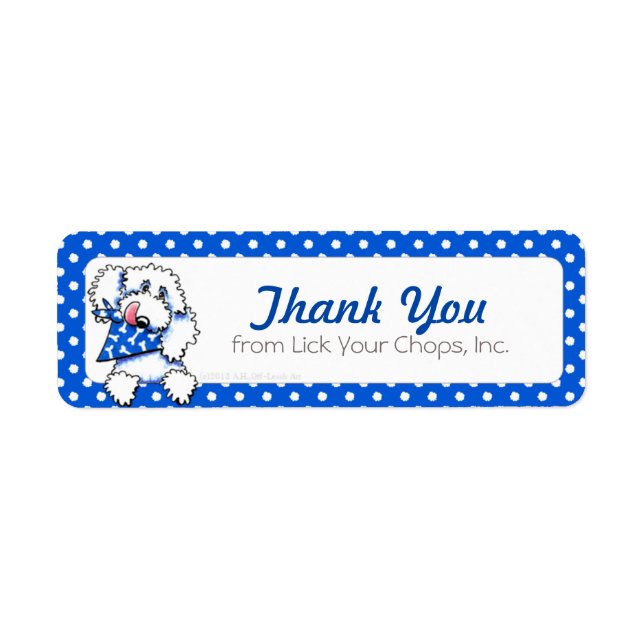 Blue Dots Pet Food Business Labels (Vorne)