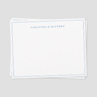 Blue Double Border Couture Note Card