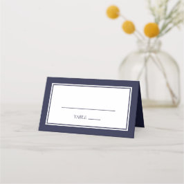 Blue Double Border Table Cards Platzkarte