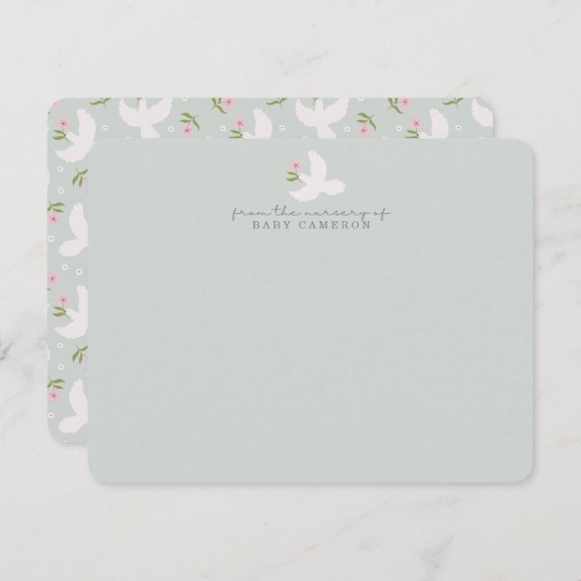 Blue Dove Nursery Note Card Einladung (Vorne/Hinten)