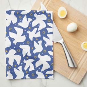 Blue Dove Star von David Hanukkah Kitchen Handtuch