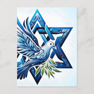Blue Dove und Star von David Peace Postkarte