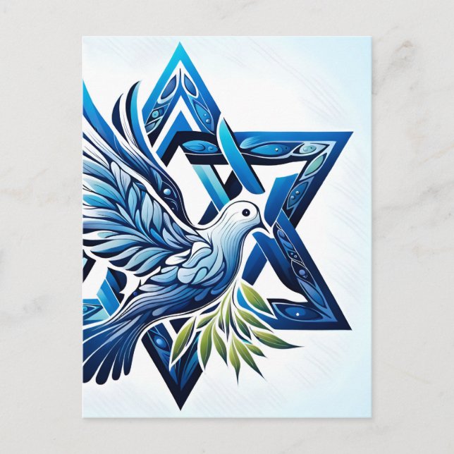 Blue Dove und Star von David Peace Postkarte (Vorderseite)