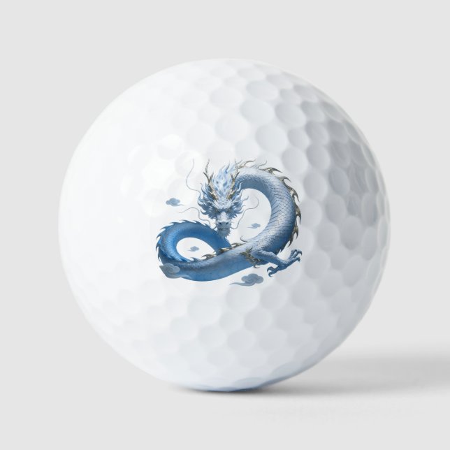 Blue Dragon Art | Mythical Fantasy Aesthetic | Ori Golfball (Vorderseite)