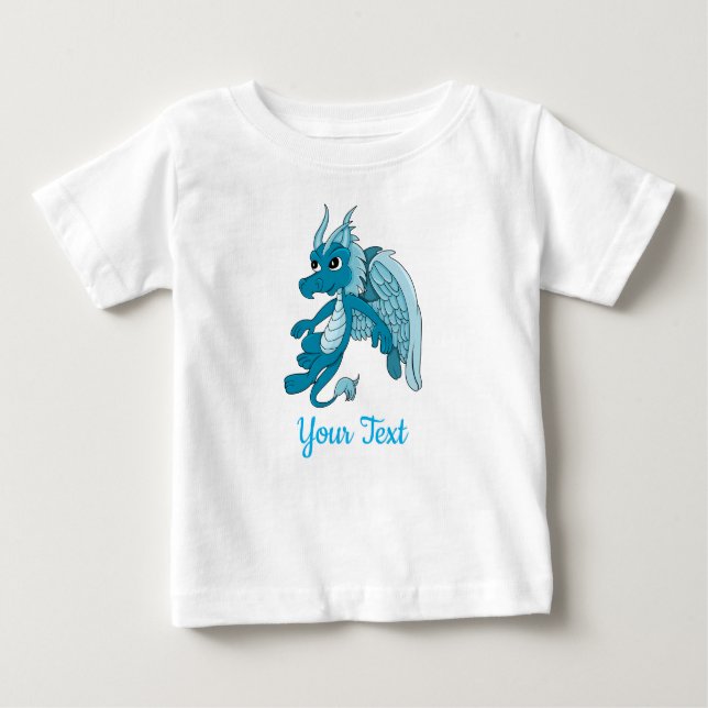 Blue Dragon Cartoon Baby T-Shirt (Vorderseite)