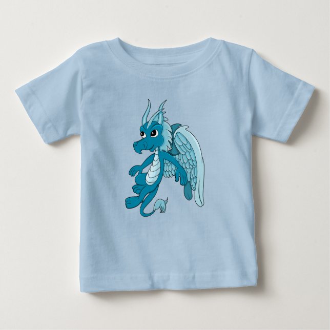 Blue Dragon Cartoon Baby T-shirt (Vorderseite)