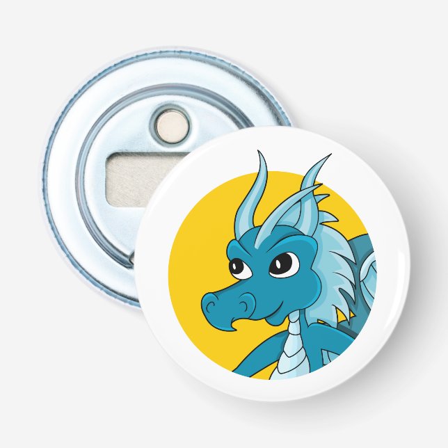 Blue Dragon Cartoon Flaschenöffner (Vorderseite)