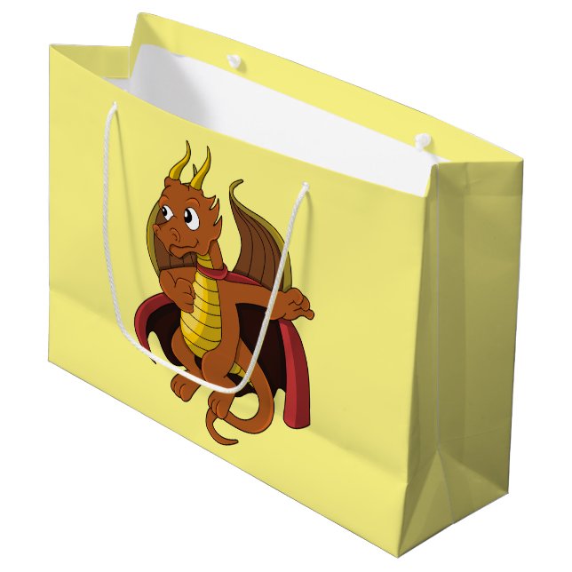 Blue Dragon Cartoon Große Geschenktasche Große Geschenktüte (Vorderseite Schrägansicht)